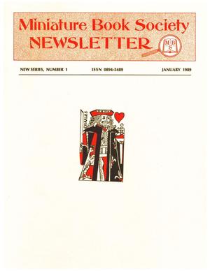 Primary view of object titled 'Miniature Book Society Newsletter, Number 1, January 1989'.