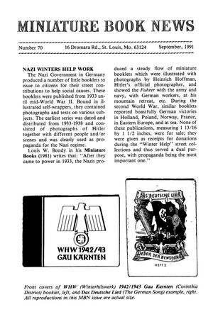 Primary view of object titled 'Miniature Book News, Number 70, September 1991'.