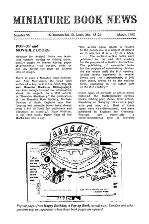 Primary view of object titled 'Miniature Book News, Number 96, March 1998'.