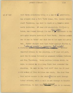 Primary view of object titled '[News Script: Murder suspect]'.