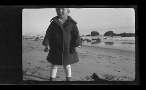 Primary view of object titled '[Charles Williams on a beach]'.
