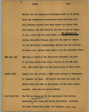 Primary view of object titled '[News Script: Track]'.