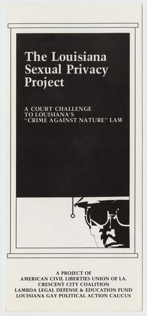 Primary view of object titled '[Brochure for The Louisiana Sexual Privacy Project]'.