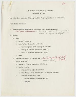 Primary view of object titled '[Notes from meeting of Texas Penal Code 21.06 Task Force Steering Committee]'.