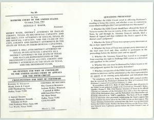 Primary view of object titled '[A cross-petition for writ of certiorari with table of authorities and questions]'.