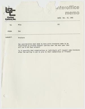 Primary view of object titled '[Fax: Brochure]'.