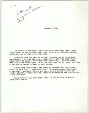 Primary view of object titled '[Letter with response to Don Baker]'.