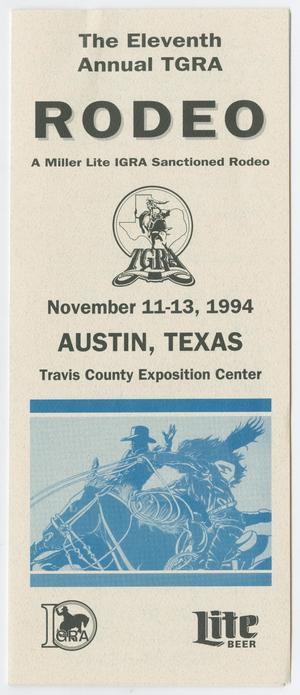 Primary view of object titled '[Brochure: The Eleventh Annual TGRA Rodeo]'.