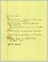 Primary view of [Handwritten Notes: Mein Eliav interview]