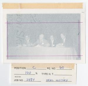 Primary view of object titled '[Waddy Moore, Daniel J. Reed, John F. Stewart, and Michael Gillette Seated Together]'.