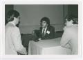 Photograph: [Bernard Galm and Michael Lesy Speaking with Unidentified Man]
