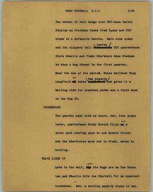 Primary view of object titled '[News Script: Wogs football]'.