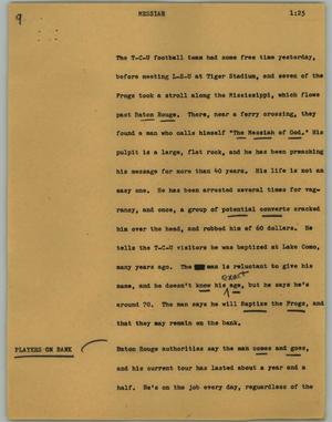 Primary view of object titled '[News Script: Messiah]'.