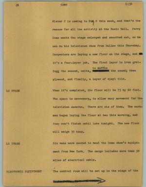 Primary view of object titled '[News Script: Como]'.