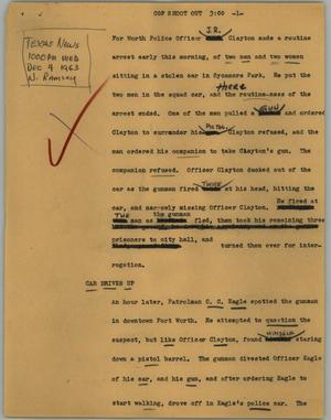 Primary view of object titled '[News Script: Cop shoot out]'.