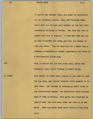 Primary view of object titled '[News Script: Sports show]'.