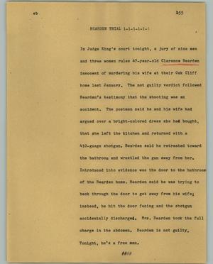 Primary view of object titled '[News Script: Bearden trial]'.