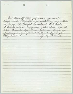 Primary view of object titled '[Handwritten notes: Richard Schwiderski]'.