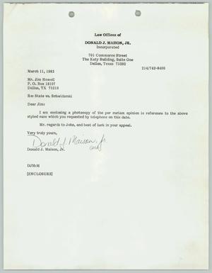 Primary view of object titled '[Letter from Donald J. Maison to Jim Howell, March 11, 1983]'.