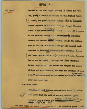 Primary view of object titled '[News Script: Admiral]'.