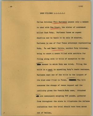 Primary view of object titled '[News Script: Ruby fillngs]'.