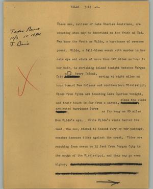 Primary view of object titled '[News Script: Hilda]'.