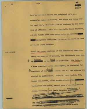 Primary view of object titled '[News Script: Casa]'.