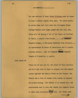 Primary view of object titled '[News Script: ASC football]'.