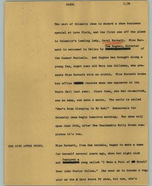 Primary view of object titled '[News Script: Carol]'.