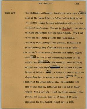 Primary view of object titled '[News Script: Don Trull]'.