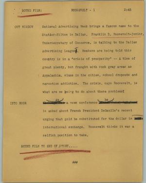 Primary view of object titled '[News Script: Roosevelt]'.