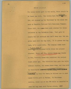 Primary view of object titled '[News Script: Dolls]'.