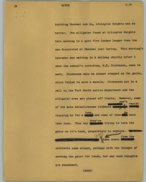 Primary view of object titled '[News Script: Gator]'.