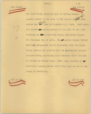 Primary view of object titled '[News Script: Popsie]'.