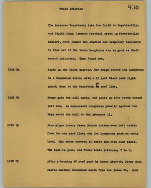 Primary view of object titled '[News Script: Texas Arkansas]'.