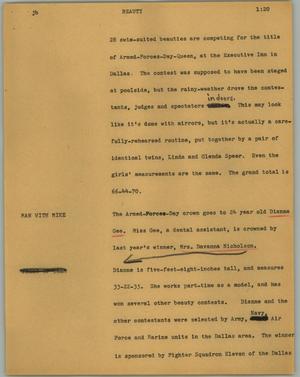 Primary view of object titled '[News Script: Beauty]'.