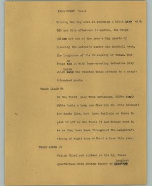 Primary view of object titled '[News Script: Frog upset]'.