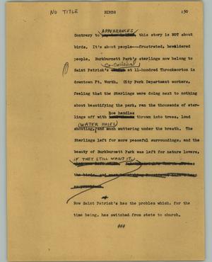 Primary view of object titled '[News Script: Birds]'.