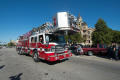 Primary view of [Firetruck in the 2015 Homecoming parade]