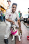 Photograph: [Man with a Bulldog on the Denton Square]