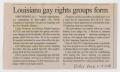 Primary view of [Newspaper clipping: Louisiana gay rights groups form]