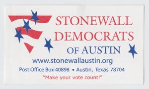 Primary view of object titled '[Stonewall Democrats of Austin card]'.