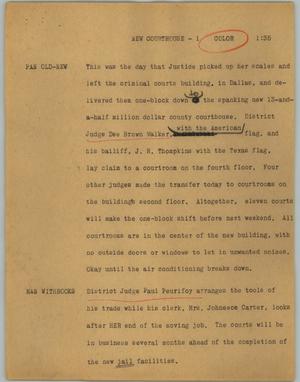 Primary view of object titled '[News Script: New courthouse]'.
