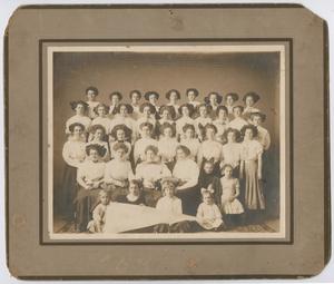 Primary view of object titled '[Female students of Clarendon College, c.1911]'.