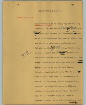 Primary view of object titled '[News Script: Ex-SMU prof]'.
