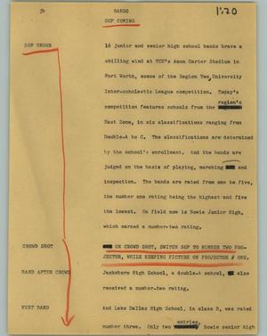 Primary view of object titled '[News Script: Bands]'.