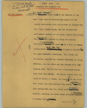 Primary view of object titled '[News Script: Birch]'.