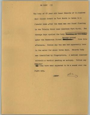 Primary view of object titled '[News Script: FW body]'.