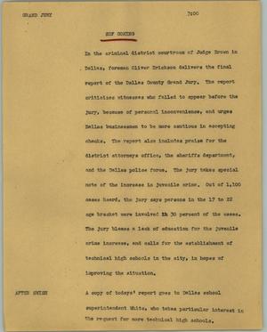 Primary view of object titled '[News Script: Grand jury]'.
