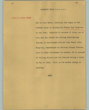 Primary view of object titled '[News Script: Hargrove trial]'.